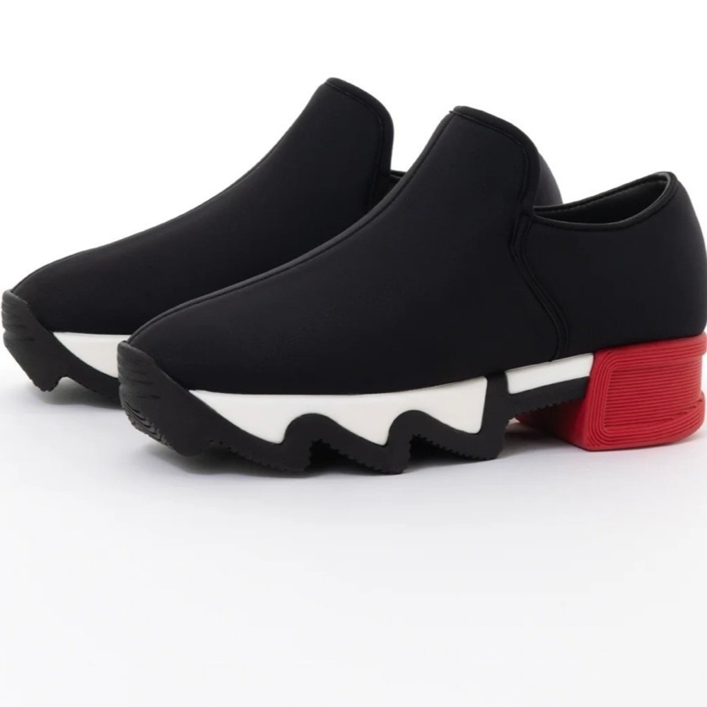 iRi Black Red Platform Sneakers Slip On Chunky Comfort Shoes EU 37 US 6.5